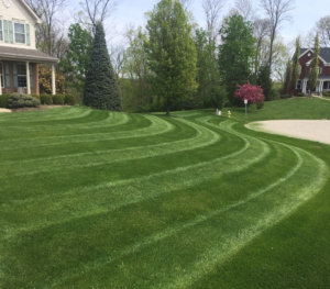 beautifully striped lawn in clinton ohio, 44216,